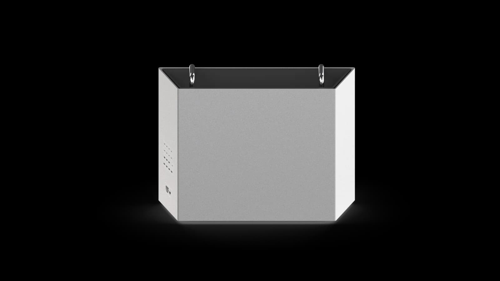 Studio Pro, Nova's workstation — milled aluminum enclosure, front view.